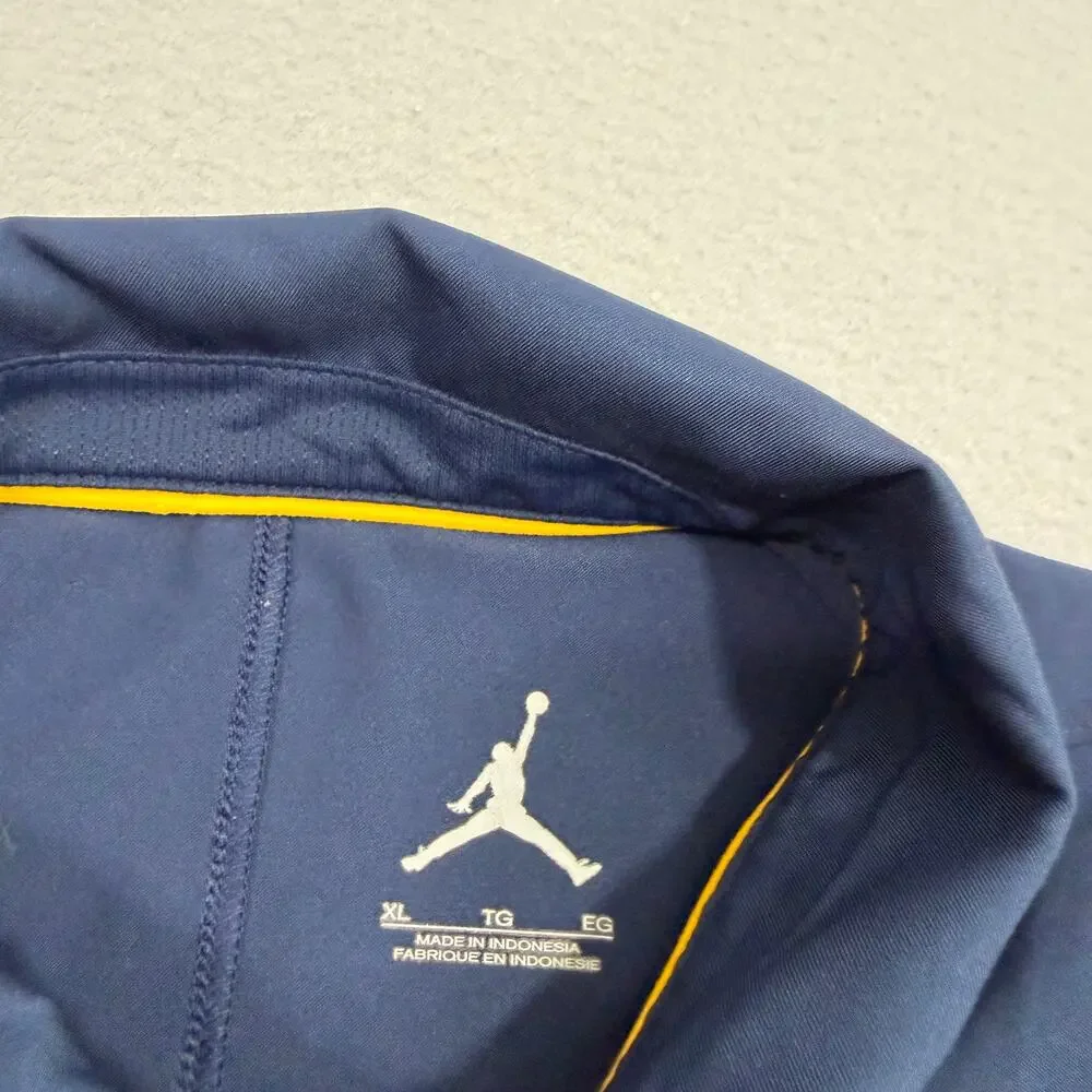 Jordan Michigan Wolverines Polo Shirt Men's Extra Large Blue Yellow Collared